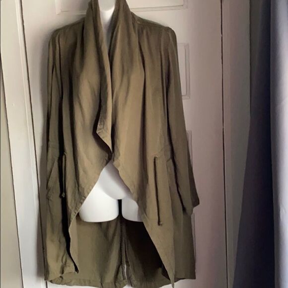 MAX JEANS Silver Sage Front Drape Jacket-S - Picture 2 of 8